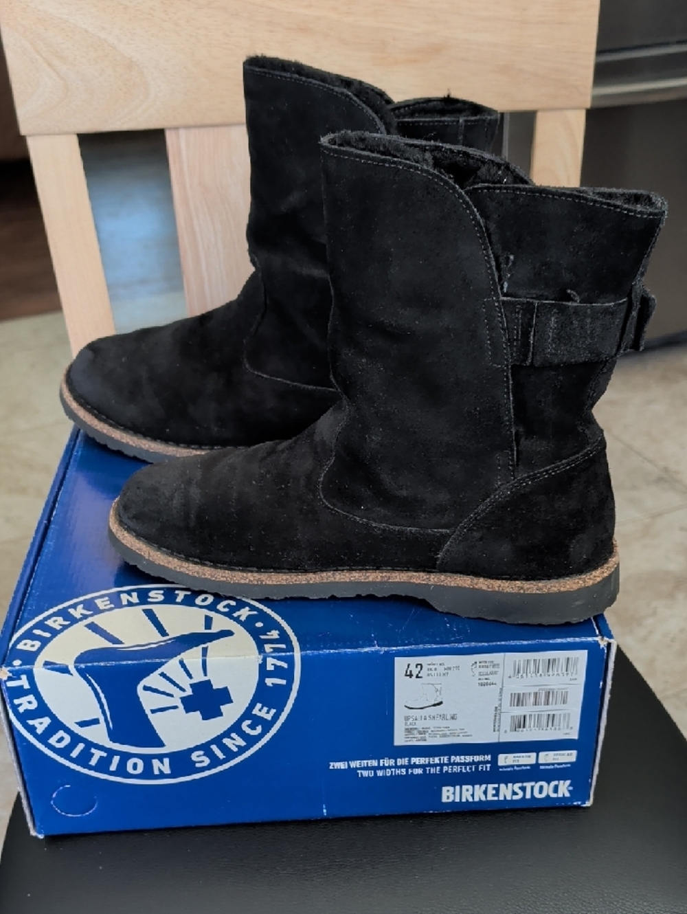 Birkenstock Upsalla Shearling Black (42) US Women's 11/Men's 9 EUC - Picture 11 of 12